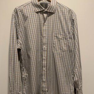 Maker & Co, Plaid Blue, Yellow, Gray, & White Long Sleeve Button Down XL